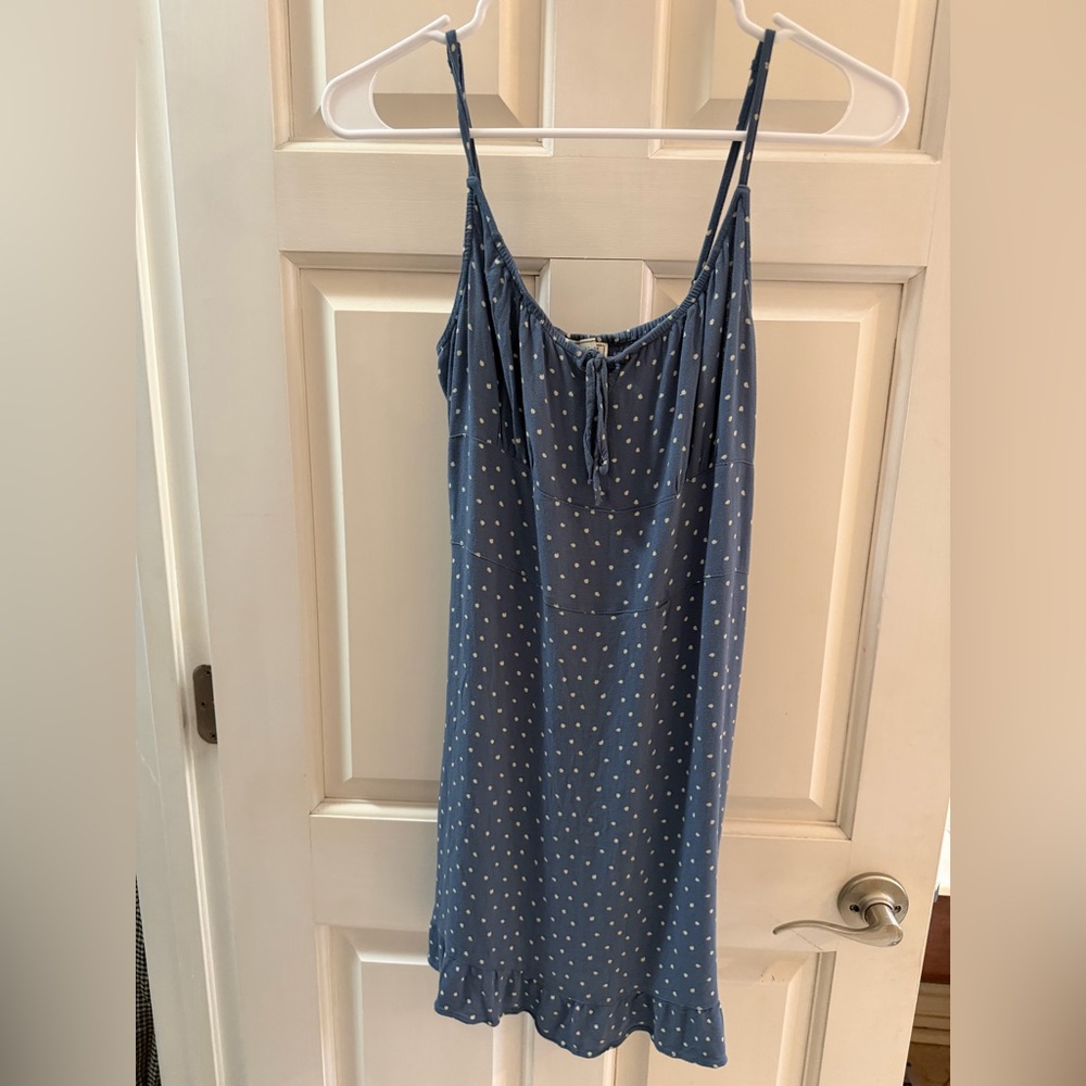 Abercrombie & Fitch Blue Polka Dot Babydoll Dress